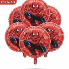 Kit  Balão Metalizado Homem Aranha Grande Decoração Para Festa Enfeite Aniversário Promoção