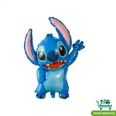Kit 5 Balão Metalizado Lilo Stitch Azul Grande Decoração Para Festa Enfeite Aníversario Promoção