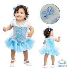 Fantasia Princesa do Gelo Frozen Elsa Mesversário Festa Carnaval Promoção Romper Body temático