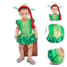 Princesa Ogra do Pântano bebê com Trança Fiona - Fantasia  Mesversario