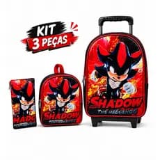 kit mochila infantil shadow mochila lancheira estojo masculino escolar