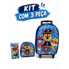 kit mochila infantil patrulha canina mochila+estojo+lancheira voltas aulas