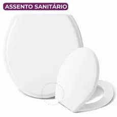 Assento Sanitário 1 2 ou 4 Universal Tampa Oval Básico Branco Esponja PVC