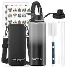 WATESY Garrafa térmica de qualidade espacial, 1200ml, versão premium com bico aprimorado, portátil e ideal para esportes