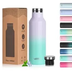 WATERSY Garrafa Térmica 350ml 500ml Inoxidável Anti-Vazamento - 10 Cores Gradientes