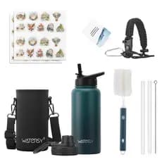 WATERSY Garrafa Térmica 946ml Isolamento Dupla Parede, Corda com Bússola, Ideal para Esportes e Lazer
