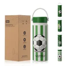 WATERSY Brinde de Futebol Garrafa Térmica 540ml, Ideal para Escolas, Equipes e Presentes