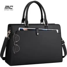 Bolsa de mão elegante para deslocamentos e bolsa transversal para laptop, maleta de negócios de grande capacidade para l