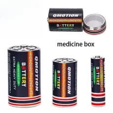Caixa De Bateria Oca Oculta Portátil 58mm Armazenamento Secreto Suporte Para Comprimidos De Dinheiro