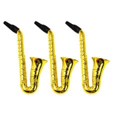 Mini Tubo De Saxofone Criativo Portátil Com Tela De Metal Prateado Presente Masculino