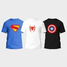 Kit Camisetas Estampadas Super Heróis Lançamento 100% Algodão Adulto