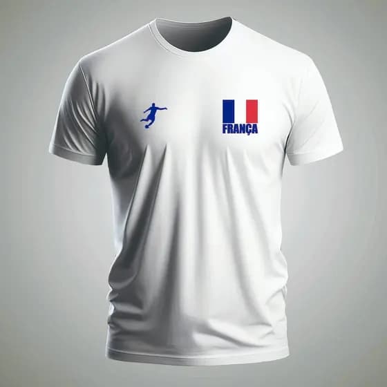 Camisa Moda Masculina Camiseta Futebol Países França Algodão Copa 2026