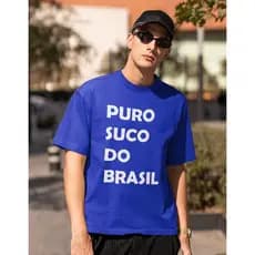Camiseta Personalizada Puro Suco Do Brasil Moda Masculina Lançamento Algodão