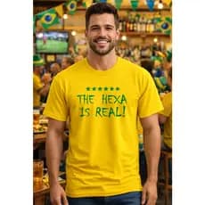 Camiseta Masculina / Feminina Brasil The Hexa Is Real Camisa Estilo + Torcida Copa