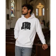 Moletom Unissex Jesus Has My Back Canguru Com Capuz Estampa Gospel