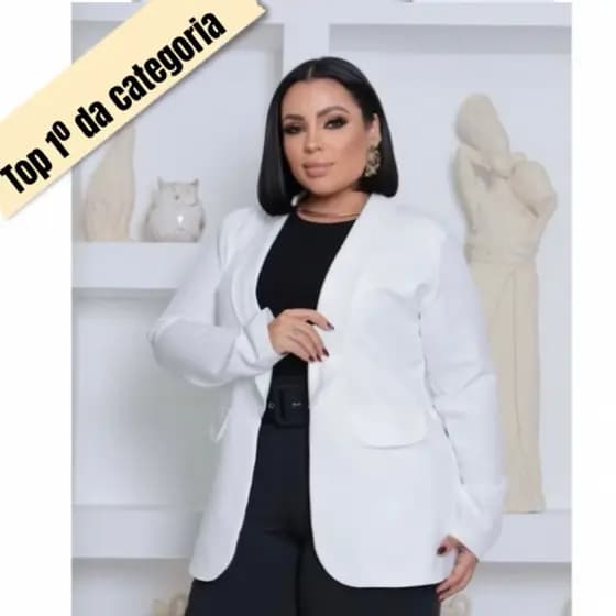 Blazer Feminino Plus Size Alfaiataria G1 G2 G3