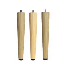 Kit 3 Pés Palito de Madeira 30 cm c/ Haste para Mesa Sofá Móveis Retrô