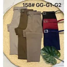 Yan Fashion Calça Feminina Alfaiataria com Cinto Largo | Tamanhos Plus Size GG-G1-G2 | Ref. 158#