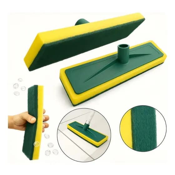 Rodo Lava Azulejo Esponja Esfregão Banheiro Abrasivo Kit