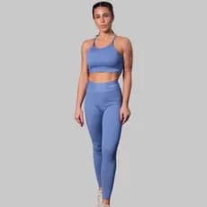 Conjunto Fitness Feminino Top com Bojo Alcinha e Legging Poliamida Zero Transparência Academia Corrida Yoga