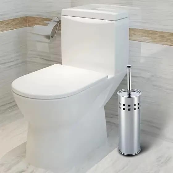 Escova Sanitaria Em Inox Vassourinha Para Banheiro Cinza