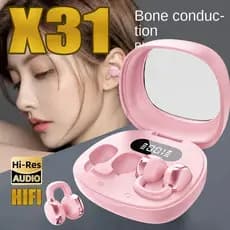 2026 X31 Fone de ouvido sem fio Bluetooth TWS com clipe de ouvido estéreo sem fio