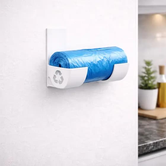 Suporte para Rolo de Saco de Lixo porta rolo dispense sacola puxa organização saco com dupla facil