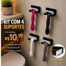 kit 4 Suporte de Parelho De Barbear Lamina Gillette Gilete Prestobarba Parede Banheiro Organizador