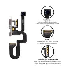 Câmera Flex Frontal Compatível Com iPhone 8 Plus Original Retirada