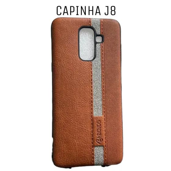 Capinha Para Celular J8 Estilo Couro Capinha Feminina E Masculina Azul Caramelo Vermelho CORES ENVIADAS ALEATORIA