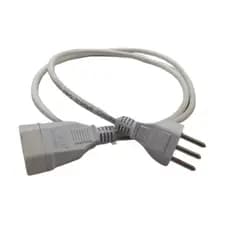 Extensão Cabo Cordão Prolongador Branco Tripolar 3X0,50mm Macho e Fêmea 10a 1 Metro