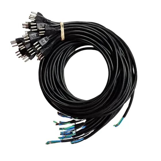 Cabo de Força Tripolar Rabicho  3x2,50mm cobre 20A Tomada Macho Plugue Padrão - Kit com 10 Peças