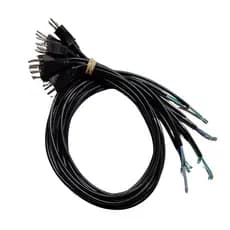 Cabo de Força Tripolar Rabicho 3x0,75mm 10A Cabo 1m Tomada Macho Plugue Padrão - Kit com 10 Peças