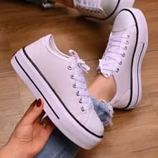 Tenis Feminino Plataforma Couro ou Tecido Promoção Confortavel Lecve Envio imediatoooo