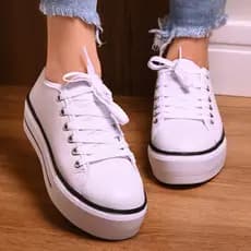Tenis Plataforma Casual Super Star Levinho Macio Confortavel Trabalho Escola Passeios Dia a dia