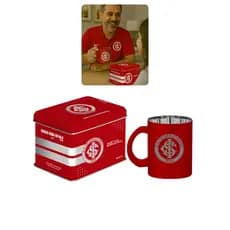 Caneca Vidro Metalic 300ml Lata Time Internacional Oficial