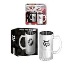 Caneca Vidro Reforçado Metalic 480ml Cerveja Time Vasco Da Gama Oficial