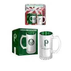 Caneca Vidro Reforçado Metalic 480ml Cerveja Palmeiras Oficial
