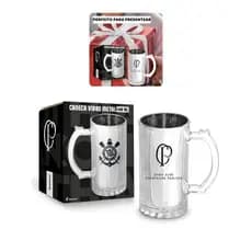 Caneca Vidro Reforçado Metalic 480m Time Corinthians Oficial