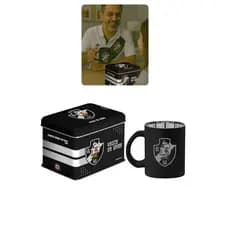 Caneca Vidro Diamond Metalic 300ml Lata Time Vasco Oficial Presente