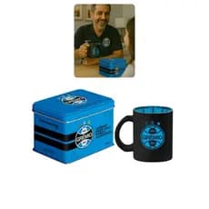 Caneca Vidro Diamond 300ml Lata Metal Time Grêmio Oficial