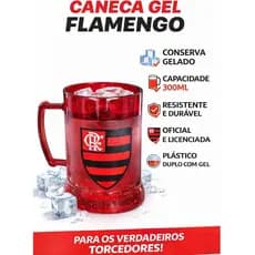 Caneca Copo Gel 300ml Térmico Chopp Cerveja Time Flamengo Oficial Presente Licenciado