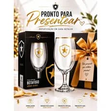 Taça Windsor Botafogo 330ml Vidro Time Série Ouro Oficial Presente Cerveja Chopp Vinho