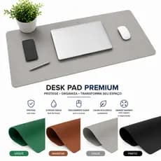 Mousepad Grande 70x30cm e 90x40cm Couro Ecológico Antiderrapante