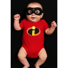Body para bebê Incríveis Fantasia para bebê Zezé Body + Máscara dos incríveis Roupa de Personagem Roupa temática