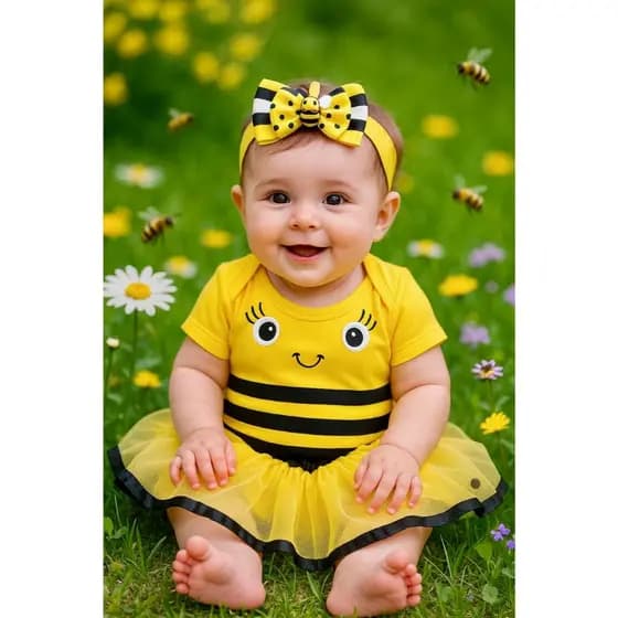 Body Abelhinha Mesversario Body Temático Abelhinha Body Menina Mesversario Fantasia para bebê Roupinha Mês Body Bichinho