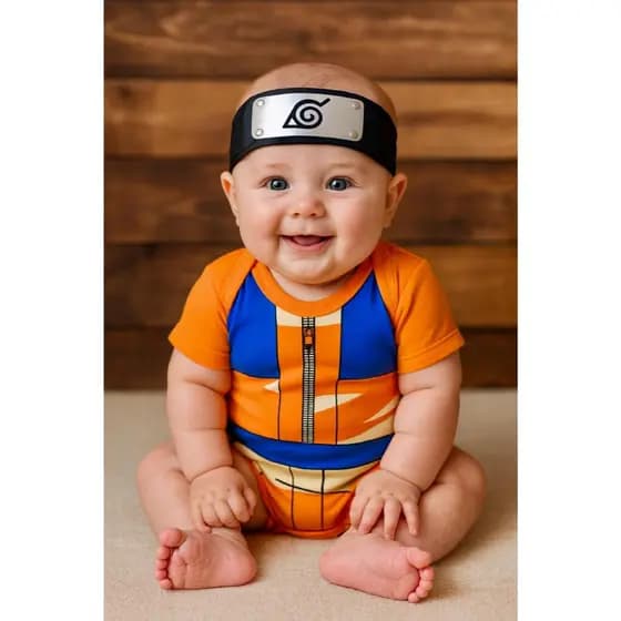 Body Naruto Mesversario Body Temático Mesversario Naruto Body Anime Fantasia Bebe Menino Roupa Cosplay Bebe Body Bebe