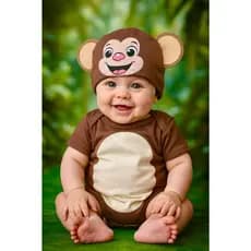 Body temático mesversario macaquinho fantasia para bebê roupa temática body de bichinhos Body Safari Body Macaco Menino
