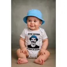 Body Seu Madruga Chaves Body + Chapéu Seu Madruga Body Turma do Chaves Fantasia Seu Madruga Bebe Menino Body Engraçado