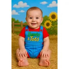 Body Bento e Totó Body Temático Mesversario Patinho Roupa Bento e Totó Menino Body Personalizado Bento Totó Body Menino